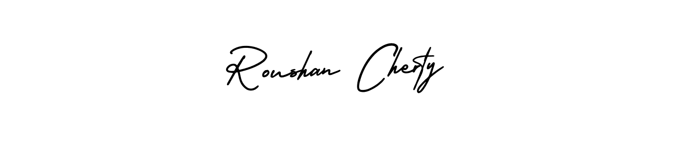 Create a beautiful signature design for name Roushan Cherty. With this signature (AmerikaSignatureDemo-Regular) fonts, you can make a handwritten signature for free. Roushan Cherty signature style 3 images and pictures png