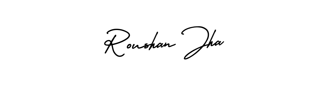 AmerikaSignatureDemo-Regular is a professional signature style that is perfect for those who want to add a touch of class to their signature. It is also a great choice for those who want to make their signature more unique. Get Roushan Jha name to fancy signature for free. Roushan Jha signature style 3 images and pictures png