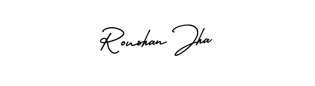 Similarly AmerikaSignatureDemo-Regular is the best handwritten signature design. Signature creator online .You can use it as an online autograph creator for name Roushan Jha. Roushan Jha signature style 3 images and pictures png