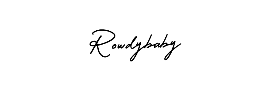 This is the best signature style for the Rowdybaby name. Also you like these signature font (AmerikaSignatureDemo-Regular). Mix name signature. Rowdybaby signature style 3 images and pictures png