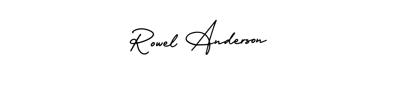 AmerikaSignatureDemo-Regular is a professional signature style that is perfect for those who want to add a touch of class to their signature. It is also a great choice for those who want to make their signature more unique. Get Rowel Anderson name to fancy signature for free. Rowel Anderson signature style 3 images and pictures png
