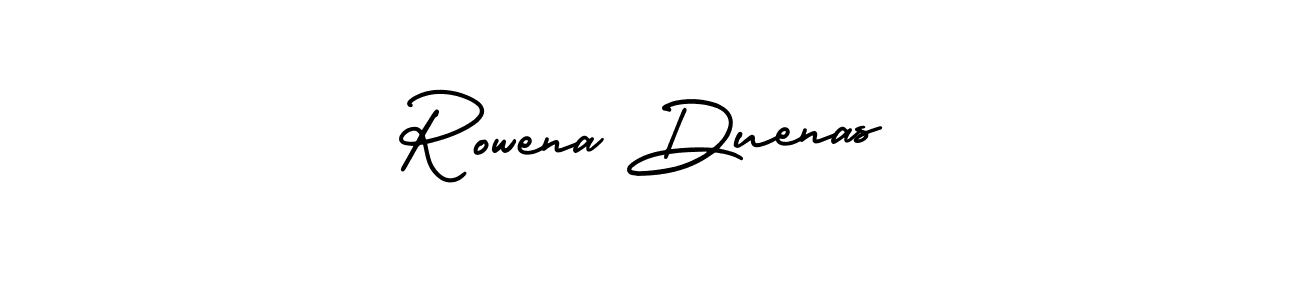 if you are searching for the best signature style for your name Rowena Duenas. so please give up your signature search. here we have designed multiple signature styles  using AmerikaSignatureDemo-Regular. Rowena Duenas signature style 3 images and pictures png