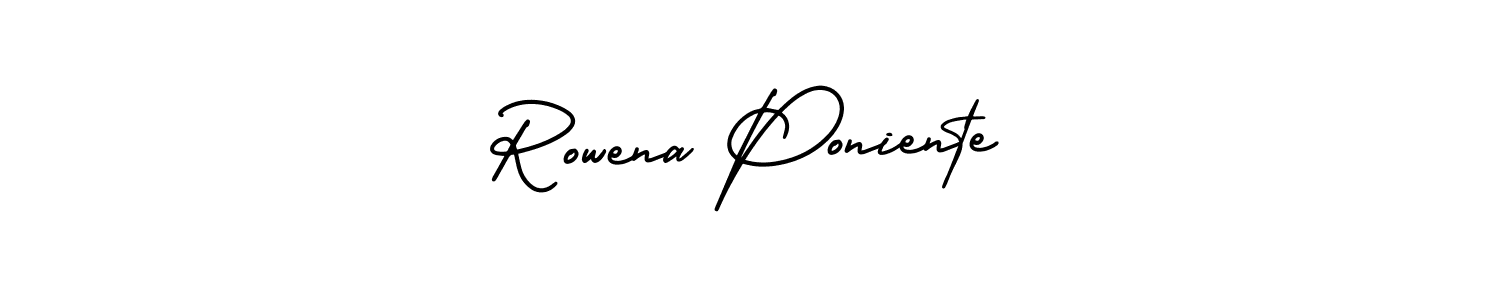 How to Draw Rowena Poniente signature style? AmerikaSignatureDemo-Regular is a latest design signature styles for name Rowena Poniente. Rowena Poniente signature style 3 images and pictures png