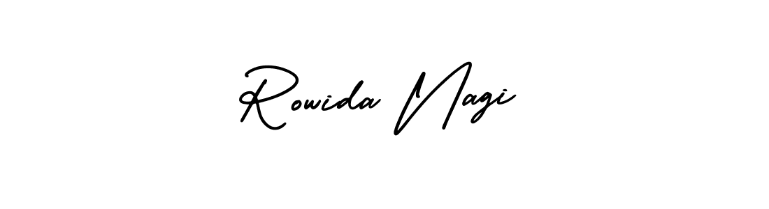 Design your own signature with our free online signature maker. With this signature software, you can create a handwritten (AmerikaSignatureDemo-Regular) signature for name Rowida Nagi. Rowida Nagi signature style 3 images and pictures png