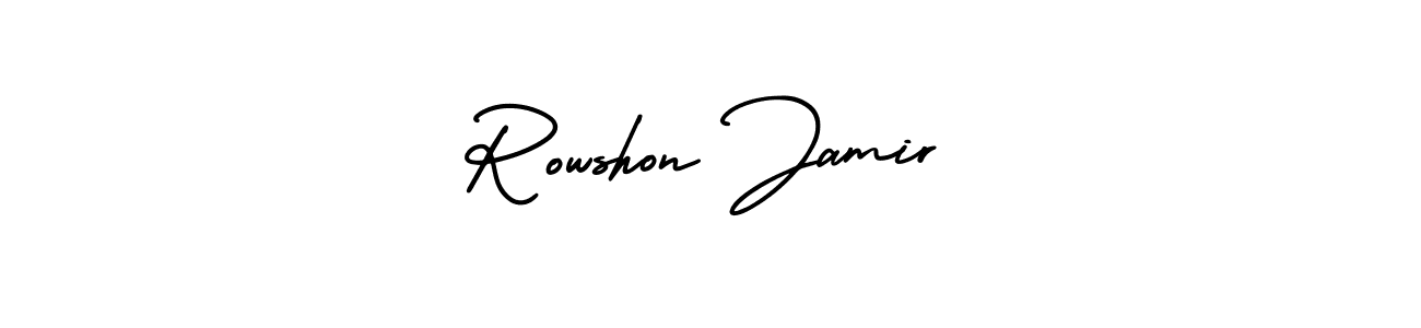 Also You can easily find your signature by using the search form. We will create Rowshon Jamir name handwritten signature images for you free of cost using AmerikaSignatureDemo-Regular sign style. Rowshon Jamir signature style 3 images and pictures png