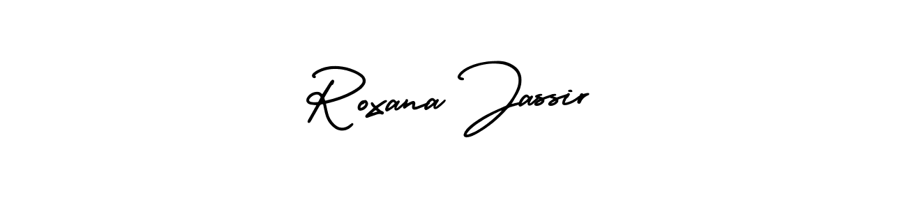 How to make Roxana Jassir name signature. Use AmerikaSignatureDemo-Regular style for creating short signs online. This is the latest handwritten sign. Roxana Jassir signature style 3 images and pictures png