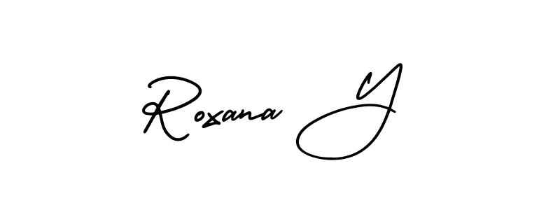 AmerikaSignatureDemo-Regular is a professional signature style that is perfect for those who want to add a touch of class to their signature. It is also a great choice for those who want to make their signature more unique. Get Roxana Y name to fancy signature for free. Roxana Y signature style 3 images and pictures png