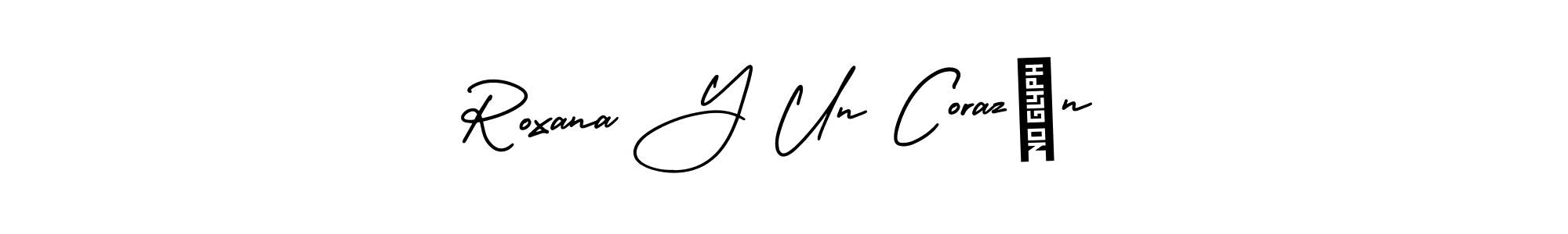 Design your own signature with our free online signature maker. With this signature software, you can create a handwritten (AmerikaSignatureDemo-Regular) signature for name Roxana Y Un Corazón. Roxana Y Un Corazón signature style 3 images and pictures png