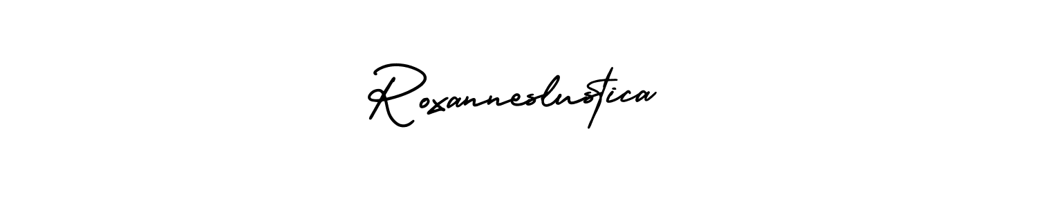 if you are searching for the best signature style for your name Roxanneslustica. so please give up your signature search. here we have designed multiple signature styles  using AmerikaSignatureDemo-Regular. Roxanneslustica signature style 3 images and pictures png