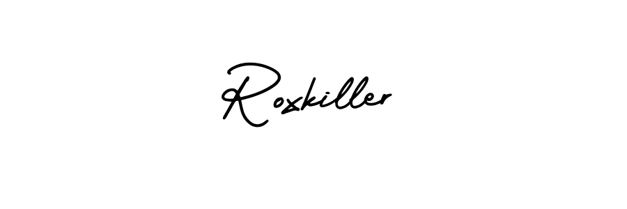 Roxkiller stylish signature style. Best Handwritten Sign (AmerikaSignatureDemo-Regular) for my name. Handwritten Signature Collection Ideas for my name Roxkiller. Roxkiller signature style 3 images and pictures png