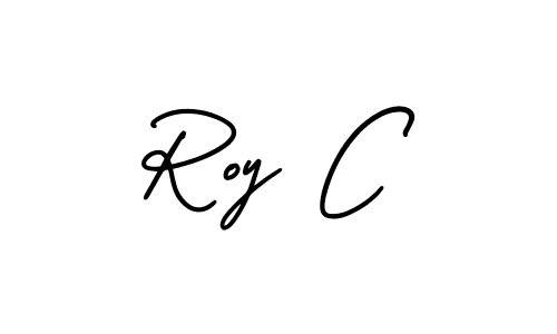 Use a signature maker to create a handwritten signature online. With this signature software, you can design (AmerikaSignatureDemo-Regular) your own signature for name Roy C. Roy C signature style 3 images and pictures png