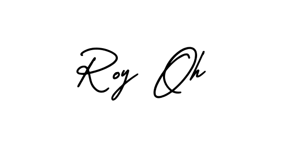 This is the best signature style for the Roy Oh name. Also you like these signature font (AmerikaSignatureDemo-Regular). Mix name signature. Roy Oh signature style 3 images and pictures png