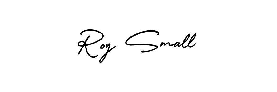 The best way (AmerikaSignatureDemo-Regular) to make a short signature is to pick only two or three words in your name. The name Roy Small include a total of six letters. For converting this name. Roy Small signature style 3 images and pictures png