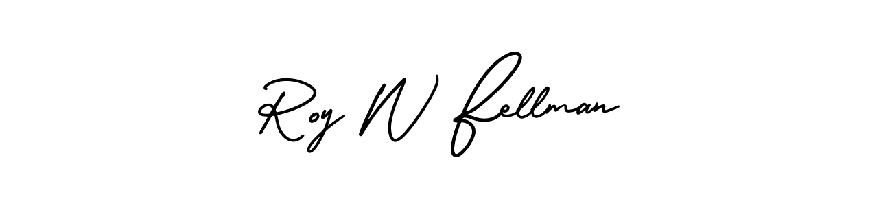 Also You can easily find your signature by using the search form. We will create Roy W Fellman name handwritten signature images for you free of cost using AmerikaSignatureDemo-Regular sign style. Roy W Fellman signature style 3 images and pictures png