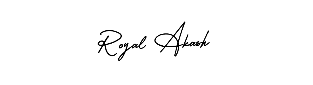 Royal Akash stylish signature style. Best Handwritten Sign (AmerikaSignatureDemo-Regular) for my name. Handwritten Signature Collection Ideas for my name Royal Akash. Royal Akash signature style 3 images and pictures png
