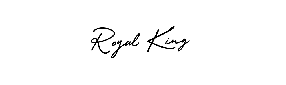 You should practise on your own different ways (AmerikaSignatureDemo-Regular) to write your name (Royal King) in signature. don't let someone else do it for you. Royal King signature style 3 images and pictures png