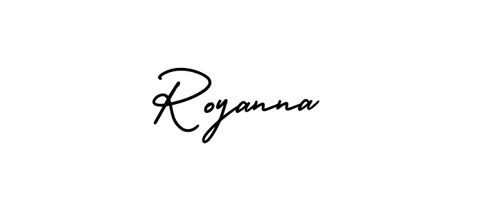 It looks lik you need a new signature style for name Royanna. Design unique handwritten (AmerikaSignatureDemo-Regular) signature with our free signature maker in just a few clicks. Royanna signature style 3 images and pictures png