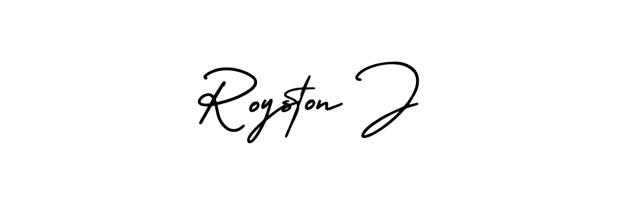 Create a beautiful signature design for name Royston J. With this signature (AmerikaSignatureDemo-Regular) fonts, you can make a handwritten signature for free. Royston J signature style 3 images and pictures png