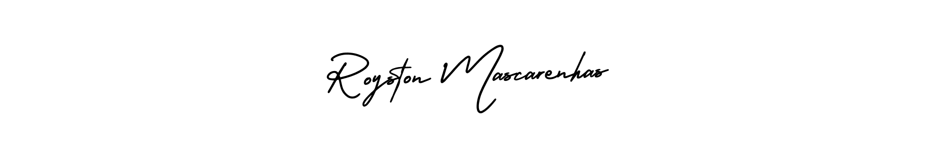 How to make Royston Mascarenhas name signature. Use AmerikaSignatureDemo-Regular style for creating short signs online. This is the latest handwritten sign. Royston Mascarenhas signature style 3 images and pictures png