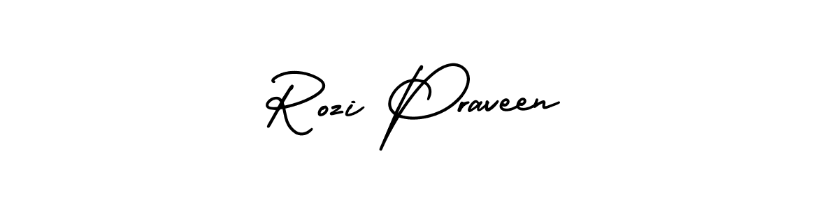 You can use this online signature creator to create a handwritten signature for the name Rozi Praveen. This is the best online autograph maker. Rozi Praveen signature style 3 images and pictures png
