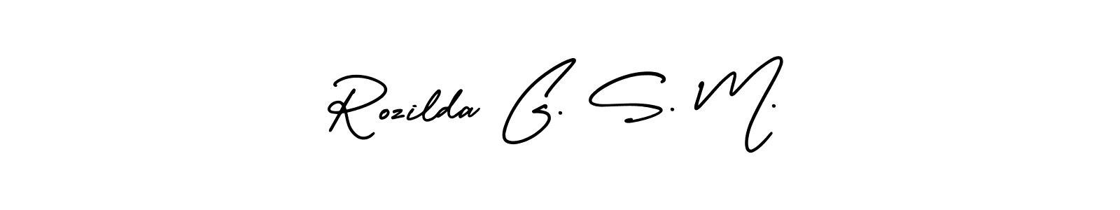 How to make Rozilda G. S. M. name signature. Use AmerikaSignatureDemo-Regular style for creating short signs online. This is the latest handwritten sign. Rozilda G. S. M. signature style 3 images and pictures png