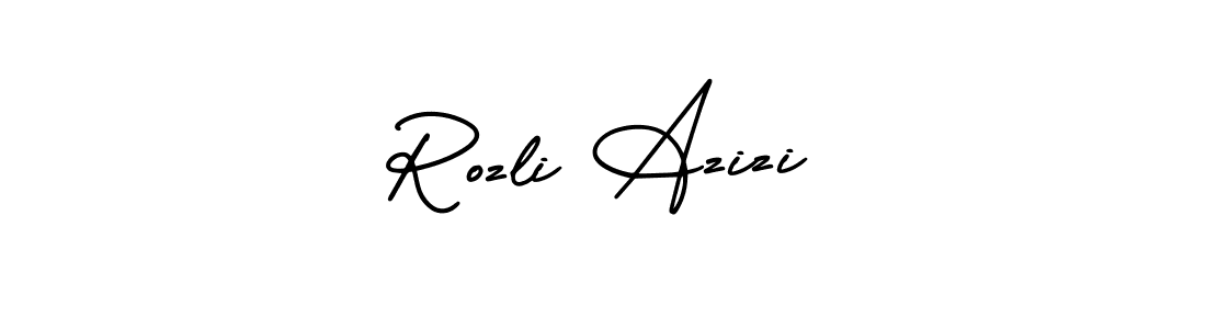 Make a short Rozli Azizi signature style. Manage your documents anywhere anytime using AmerikaSignatureDemo-Regular. Create and add eSignatures, submit forms, share and send files easily. Rozli Azizi signature style 3 images and pictures png