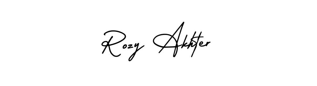This is the best signature style for the Rozy Akhter name. Also you like these signature font (AmerikaSignatureDemo-Regular). Mix name signature. Rozy Akhter signature style 3 images and pictures png