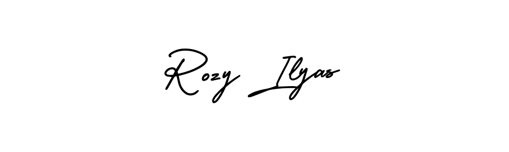 How to make Rozy Ilyas signature? AmerikaSignatureDemo-Regular is a professional autograph style. Create handwritten signature for Rozy Ilyas name. Rozy Ilyas signature style 3 images and pictures png