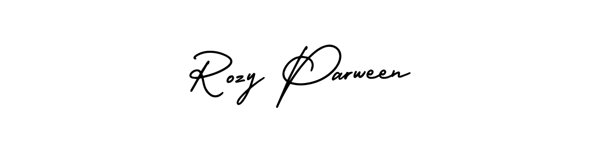 The best way (AmerikaSignatureDemo-Regular) to make a short signature is to pick only two or three words in your name. The name Rozy Parween include a total of six letters. For converting this name. Rozy Parween signature style 3 images and pictures png