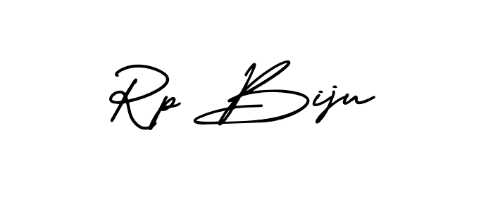 How to make Rp Biju name signature. Use AmerikaSignatureDemo-Regular style for creating short signs online. This is the latest handwritten sign. Rp Biju signature style 3 images and pictures png