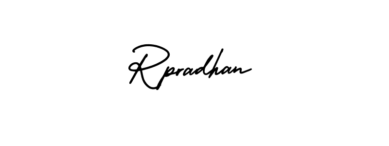 The best way (AmerikaSignatureDemo-Regular) to make a short signature is to pick only two or three words in your name. The name Rpradhan include a total of six letters. For converting this name. Rpradhan signature style 3 images and pictures png