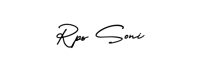 How to make Rps Soni name signature. Use AmerikaSignatureDemo-Regular style for creating short signs online. This is the latest handwritten sign. Rps Soni signature style 3 images and pictures png