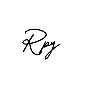 Rpy stylish signature style. Best Handwritten Sign (AmerikaSignatureDemo-Regular) for my name. Handwritten Signature Collection Ideas for my name Rpy. Rpy signature style 3 images and pictures png