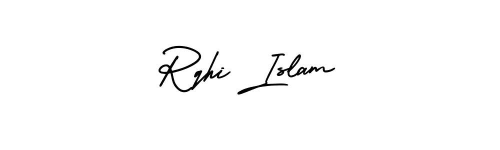 Make a beautiful signature design for name Rqhi Islam. With this signature (AmerikaSignatureDemo-Regular) style, you can create a handwritten signature for free. Rqhi Islam signature style 3 images and pictures png
