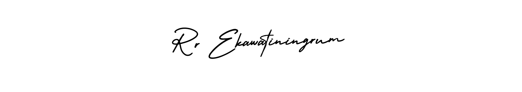 It looks lik you need a new signature style for name Rr Ekawatiningrum. Design unique handwritten (AmerikaSignatureDemo-Regular) signature with our free signature maker in just a few clicks. Rr Ekawatiningrum signature style 3 images and pictures png