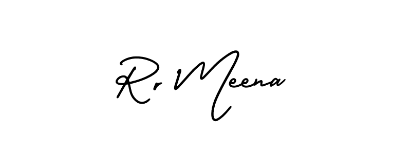 Similarly AmerikaSignatureDemo-Regular is the best handwritten signature design. Signature creator online .You can use it as an online autograph creator for name Rr Meena. Rr Meena signature style 3 images and pictures png