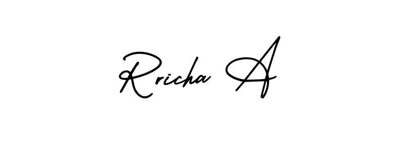 You can use this online signature creator to create a handwritten signature for the name Rricha A. This is the best online autograph maker. Rricha A signature style 3 images and pictures png