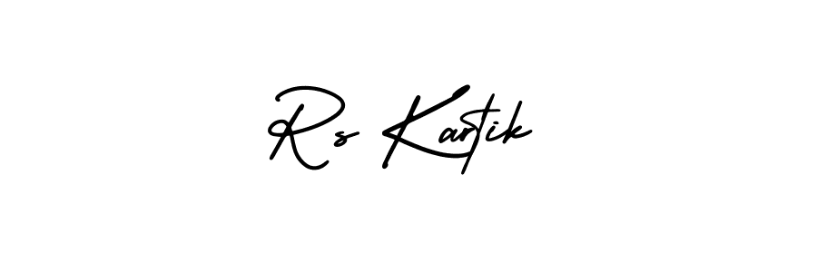 How to make Rs Kartik name signature. Use AmerikaSignatureDemo-Regular style for creating short signs online. This is the latest handwritten sign. Rs Kartik signature style 3 images and pictures png