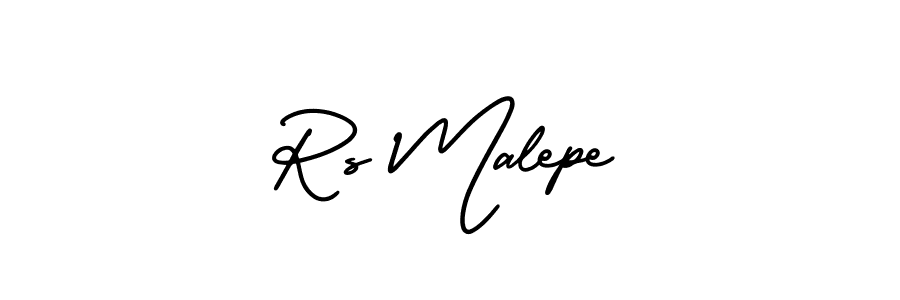 You should practise on your own different ways (AmerikaSignatureDemo-Regular) to write your name (Rs Malepe) in signature. don't let someone else do it for you. Rs Malepe signature style 3 images and pictures png