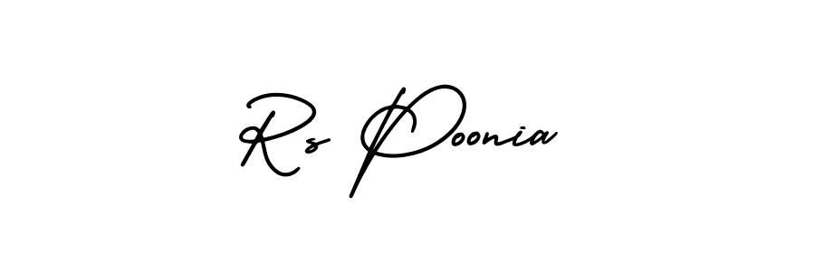 How to make Rs Poonia signature? AmerikaSignatureDemo-Regular is a professional autograph style. Create handwritten signature for Rs Poonia name. Rs Poonia signature style 3 images and pictures png