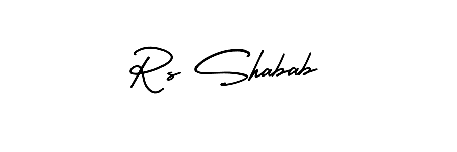 How to Draw Rs Shabab signature style? AmerikaSignatureDemo-Regular is a latest design signature styles for name Rs Shabab. Rs Shabab signature style 3 images and pictures png