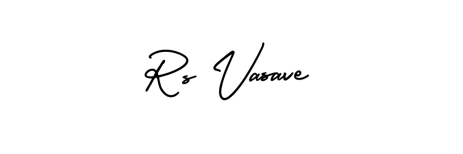 How to make Rs Vasave name signature. Use AmerikaSignatureDemo-Regular style for creating short signs online. This is the latest handwritten sign. Rs Vasave signature style 3 images and pictures png