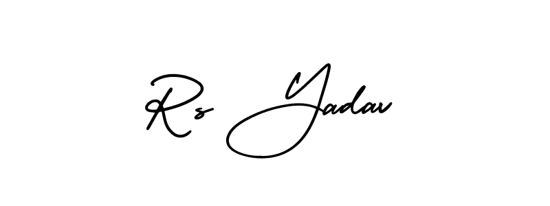 Similarly AmerikaSignatureDemo-Regular is the best handwritten signature design. Signature creator online .You can use it as an online autograph creator for name Rs Yadav. Rs Yadav signature style 3 images and pictures png