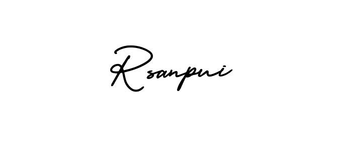 Rsanpui stylish signature style. Best Handwritten Sign (AmerikaSignatureDemo-Regular) for my name. Handwritten Signature Collection Ideas for my name Rsanpui. Rsanpui signature style 3 images and pictures png