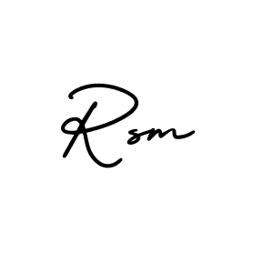 How to make Rsm name signature. Use AmerikaSignatureDemo-Regular style for creating short signs online. This is the latest handwritten sign. Rsm signature style 3 images and pictures png