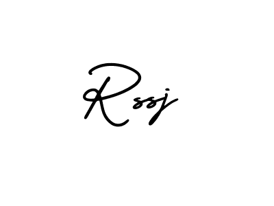 You should practise on your own different ways (AmerikaSignatureDemo-Regular) to write your name (Rssj) in signature. don't let someone else do it for you. Rssj signature style 3 images and pictures png