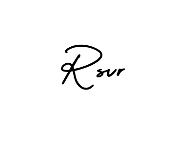 How to make Rsvr name signature. Use AmerikaSignatureDemo-Regular style for creating short signs online. This is the latest handwritten sign. Rsvr signature style 3 images and pictures png
