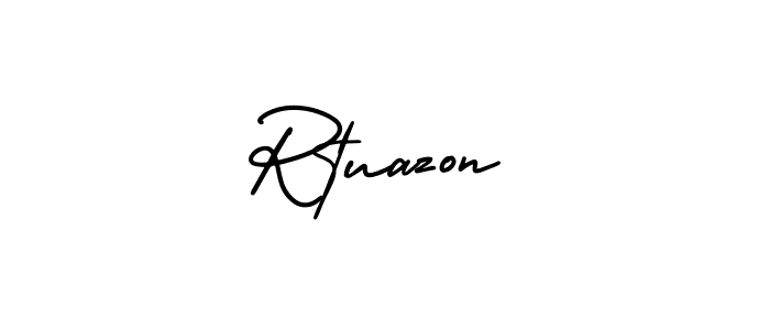 This is the best signature style for the Rtuazon name. Also you like these signature font (AmerikaSignatureDemo-Regular). Mix name signature. Rtuazon signature style 3 images and pictures png