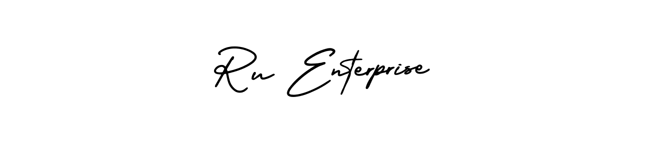 Create a beautiful signature design for name Ru Enterprise. With this signature (AmerikaSignatureDemo-Regular) fonts, you can make a handwritten signature for free. Ru Enterprise signature style 3 images and pictures png