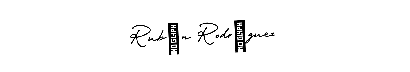 Use a signature maker to create a handwritten signature online. With this signature software, you can design (AmerikaSignatureDemo-Regular) your own signature for name Rubén RodrÍguez. Rubén RodrÍguez signature style 3 images and pictures png